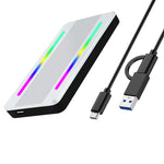 Verilux® M.2 NVMe SSD Enclosure with TYPE C Cable USB C External NVMe Enclosure RGB 10Gbps Aluminium Alloy M.2 SSD Enclosure USB 3.2 NVMe SSD Enclosure Supports M and B&M Keys Fits 2230 2242 2260 2280