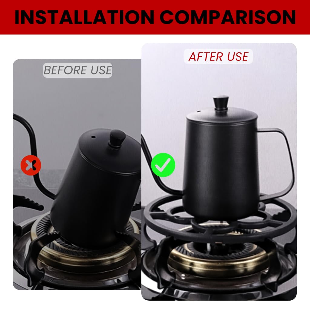 Supvox Gas Saver Stand for Wok Stability with 8 in Cast Iron Support Ring | Even Heating