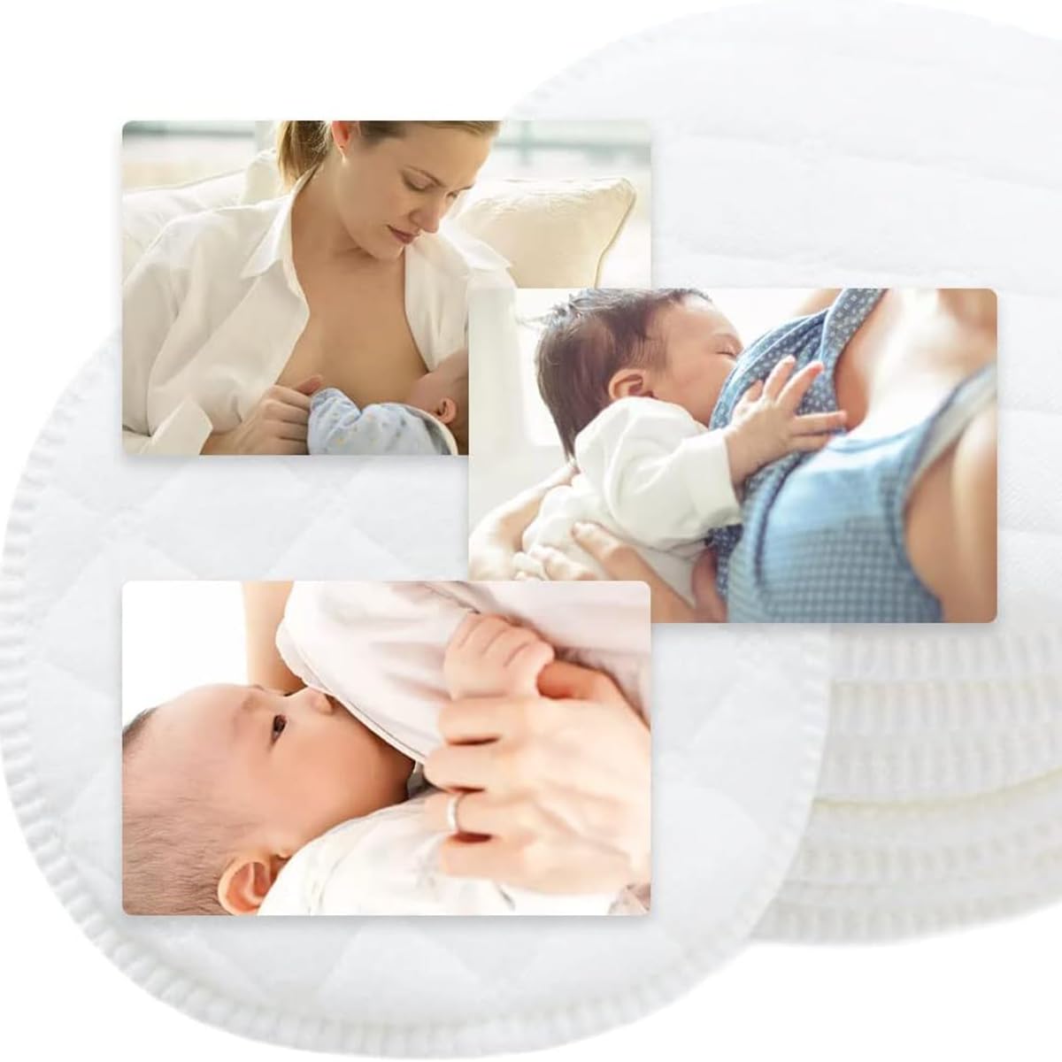 SNOWIE SOFT Breast Pads for Feeding Mothers with 6pcs 3.9 in Shells featuring Bamboo Cotton | Reusable Leak Proof Nursing Pads