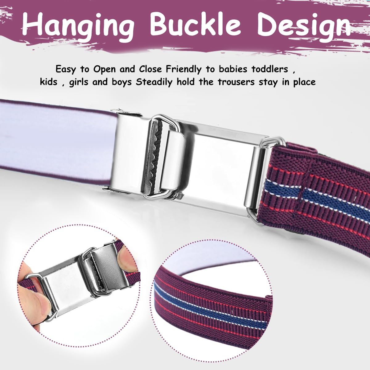 GUSTAVE Kids Belt for Boys Toddlers 2 Pack featuring Quick Release Buckle and Elastic Fit 35–50cm