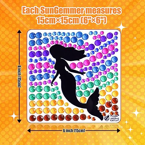 HASTHIP® 2Pcs Big Gem Diamond Painting Kits, Mermaid & Unicorn Color Diamond Painting Set Gift Set, Window Art Great DIY Craft Kit Activities, Arts and Crafts for Kids 6-12 Years Old (6inch X 6inch)