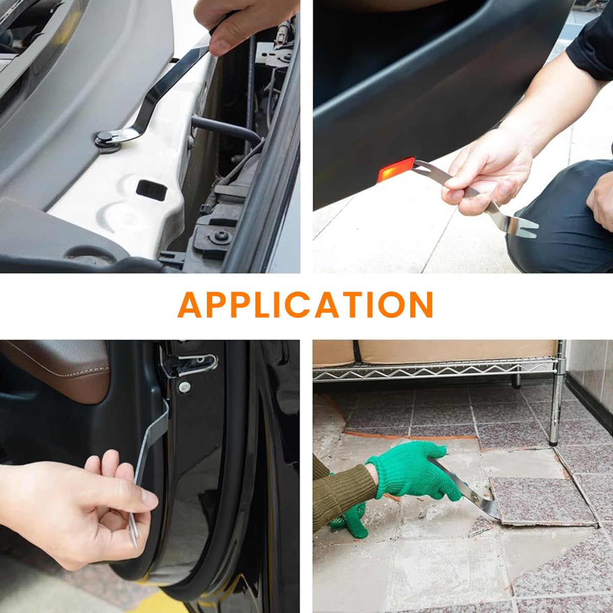 STHIRA Panel Removal Tools Set for Car Trim and Stereo with 6Pcs Dual Head Stainless Steel