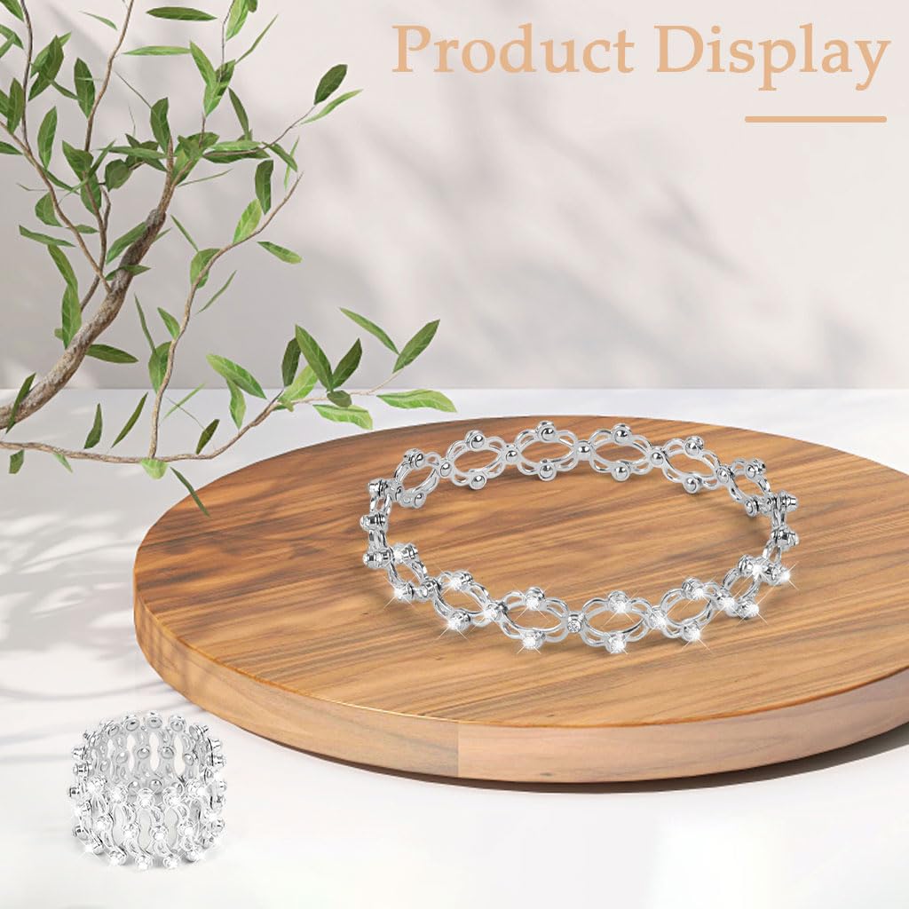 Zibuyu Adjustable Bracelet Ring for Fingers or Wrist with Retractable Fit and Cubic Zirconia