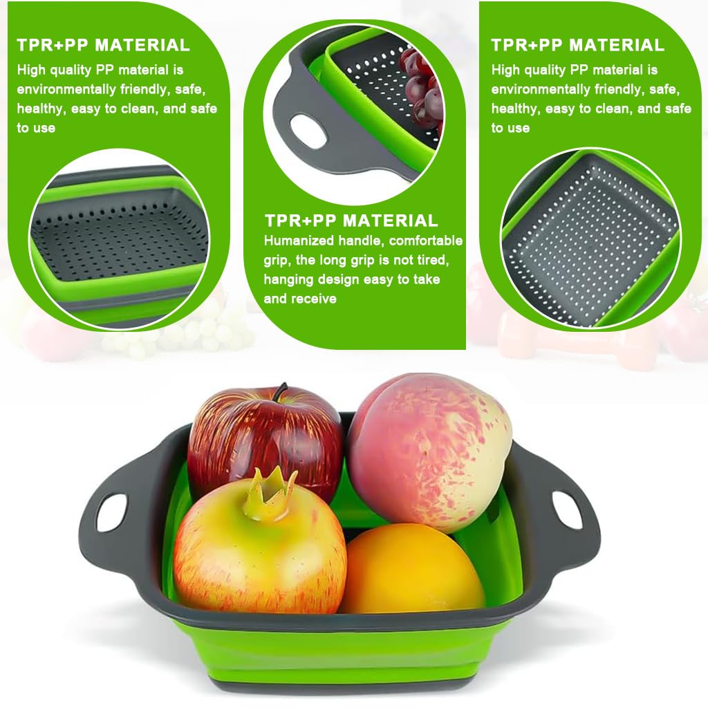 Supvox Collapsible Strainer Baskets for Rinsing Fruits and Vegetables with Dual Ears Set of 2