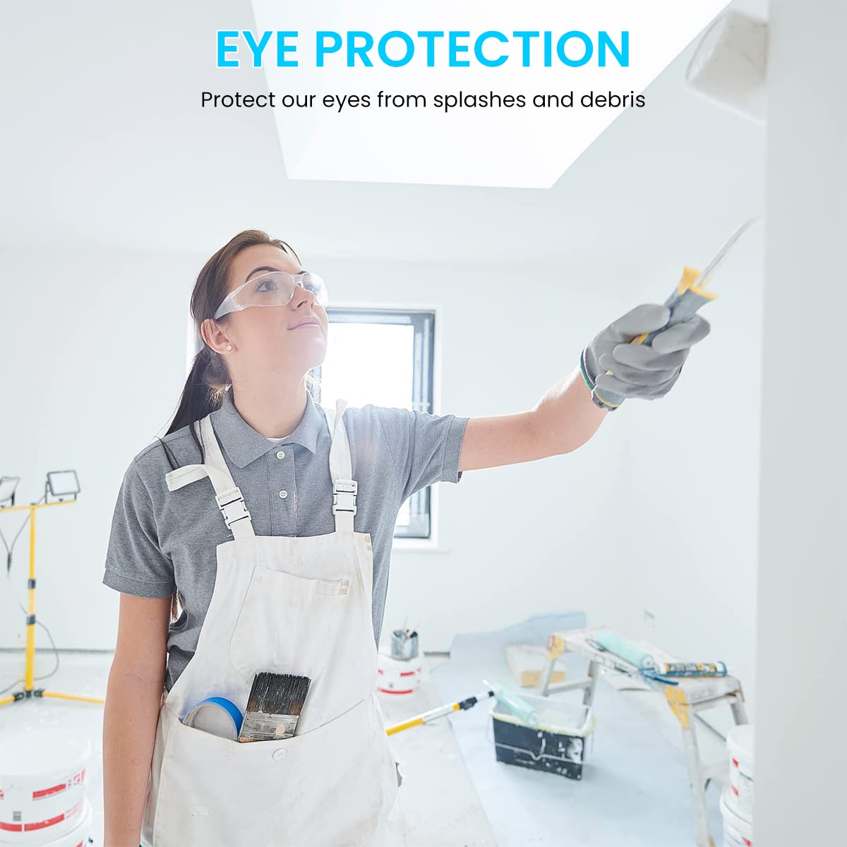 Serplex Safety Goggles for Work and Construction with 1.5mm Clear PC Lens | 12 Pairs