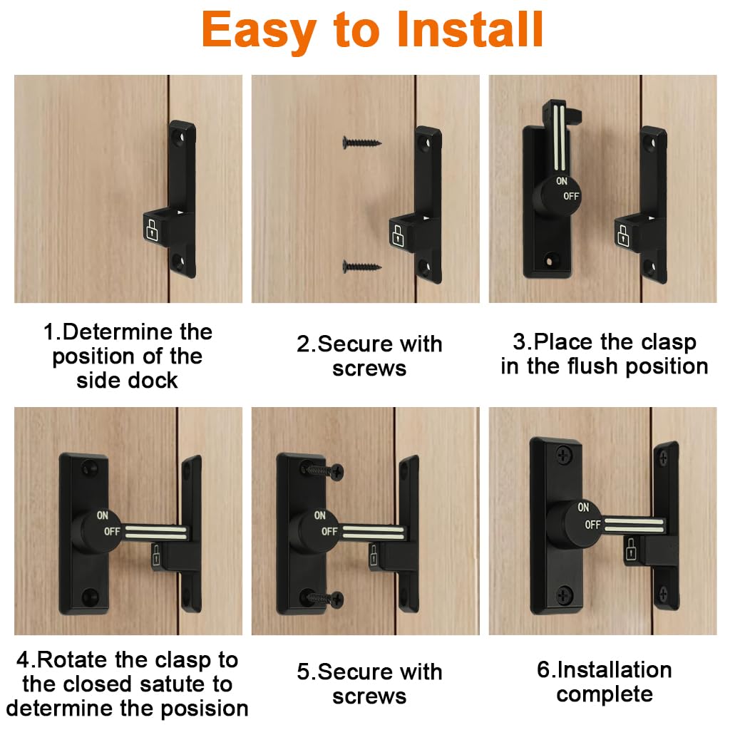 HASTHIP Door Latch for Gate Door Closet and Cabinet with 90 Degree Design | Zinc Alloy Security Lock