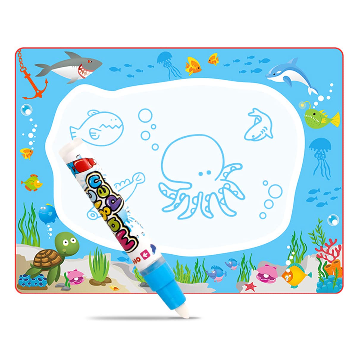 PATPAT® Water Doodle Mat Color Painting Writing Doodle Drawing Mat Polyester Mat Aqua Mat Educational Toy for Toddler Children Girls Age 3 Years Birthday Gifts and Above 1xDrawing Mat, 2xMagic Pens