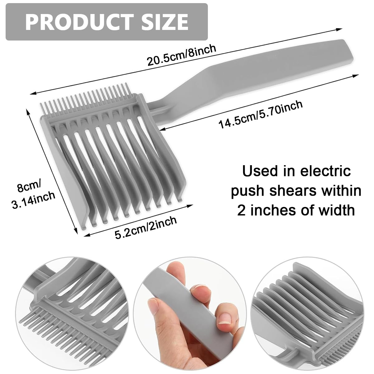 Venzina® Barber Comb Fade Combs Professional Hair Cutting Comb Heat Resistant Haircut Styling Tool With Dual Teeth, for Precision Cuts & Styling, Home or Salon Use - Grey