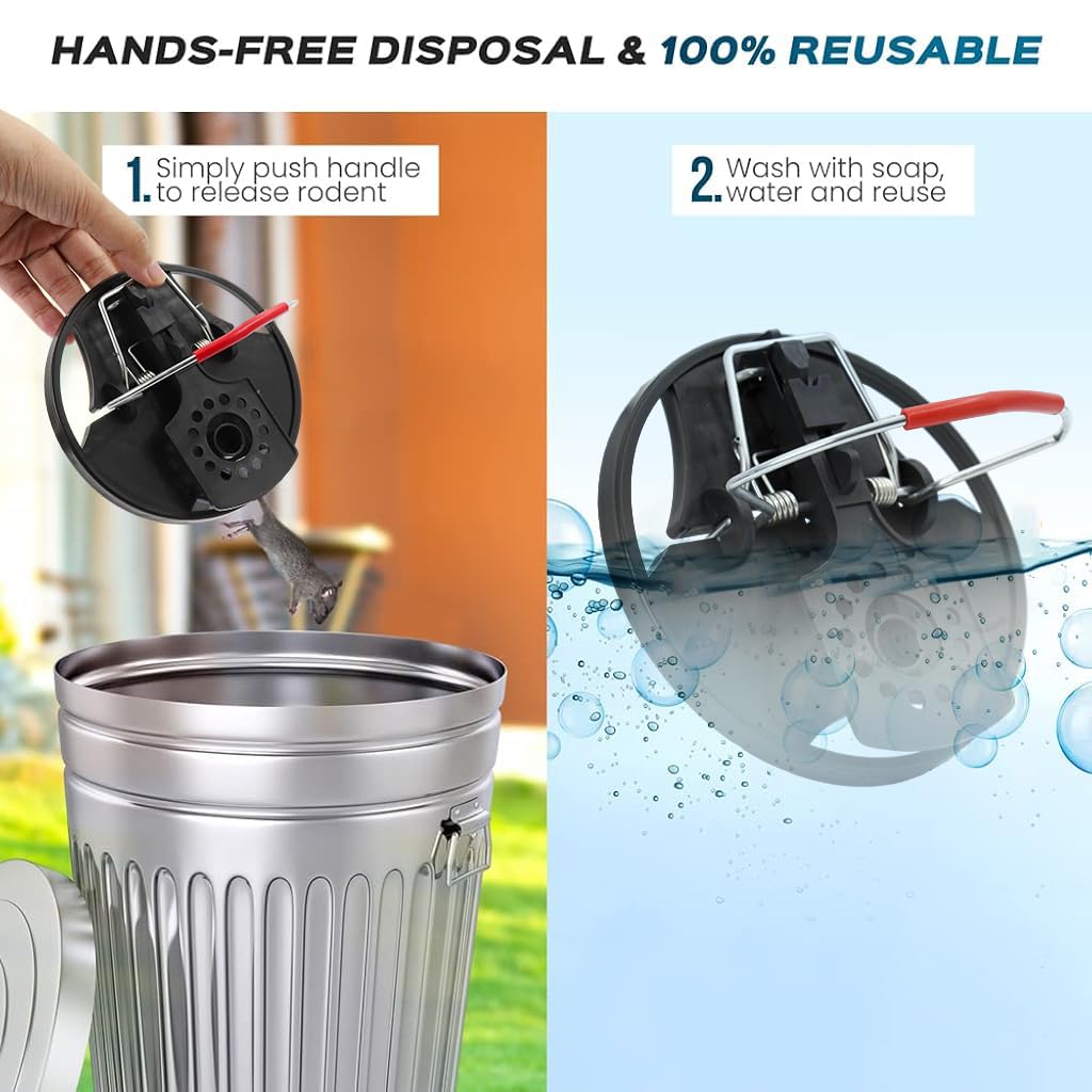 HASTHIP Rat Trap for Home and Garden featuring Quick Response Spring Mechanism | 2 Pcs Reusable PP Design