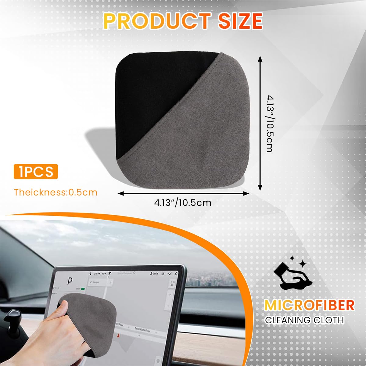 STHIRA® Premium Microfiber Cloth for Laptop 4 Inch Square Screen Cleaning Cloth Pad for Car Touch Screen, Phone, Game,  Ultra-Soft, Non-Abrasive, Reusable, Machine Washable Laptop Cleaning Cloth