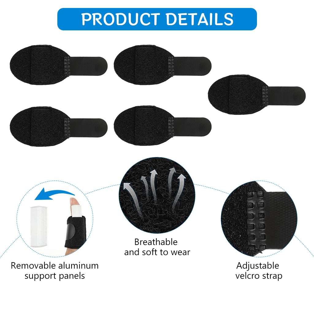 HANNEA Trigger Finger Splints for Pain Relief and Knuckle Immobilization | 10PCS with Built-In Aluminum Brace