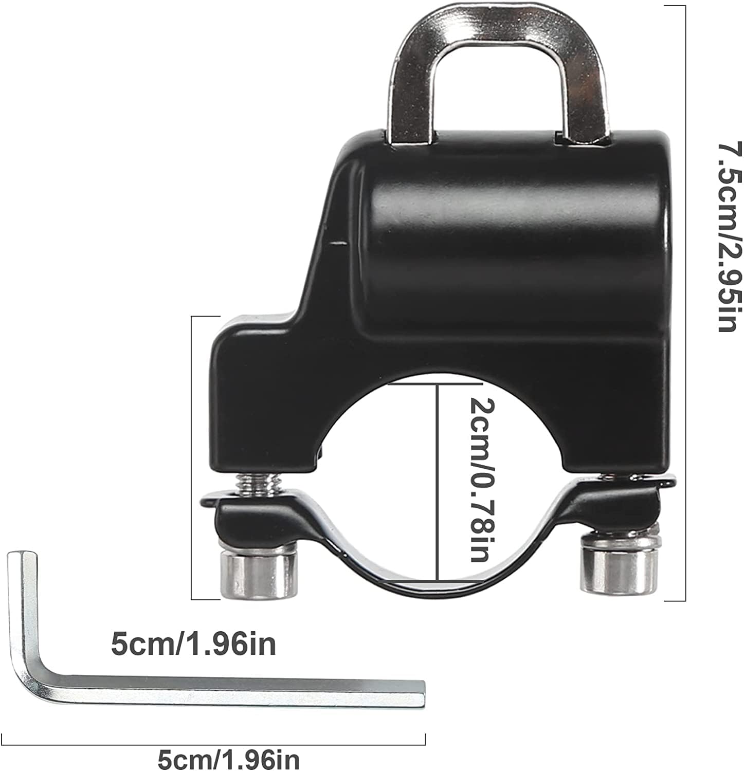 STHIRA Helmet Lock for Motorbike 22–28mm Handlebars featuring Anti-Theft Design | Aluminum Alloy 3 PCS Set