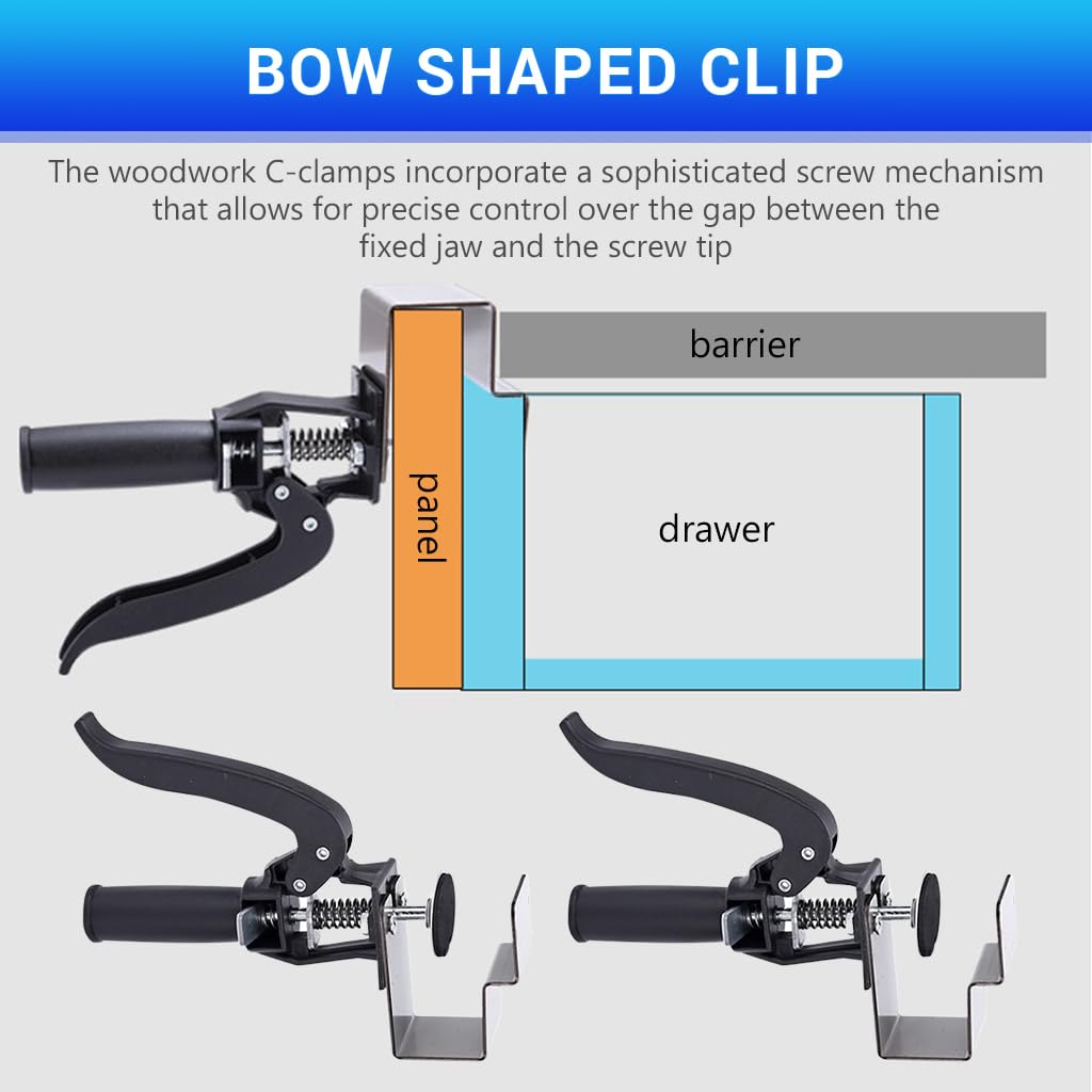 Serplex Woodwork Clamps for DIY and Metalworking featuring Screw Fixing Design and Stainless Steel | 2Pcs Set