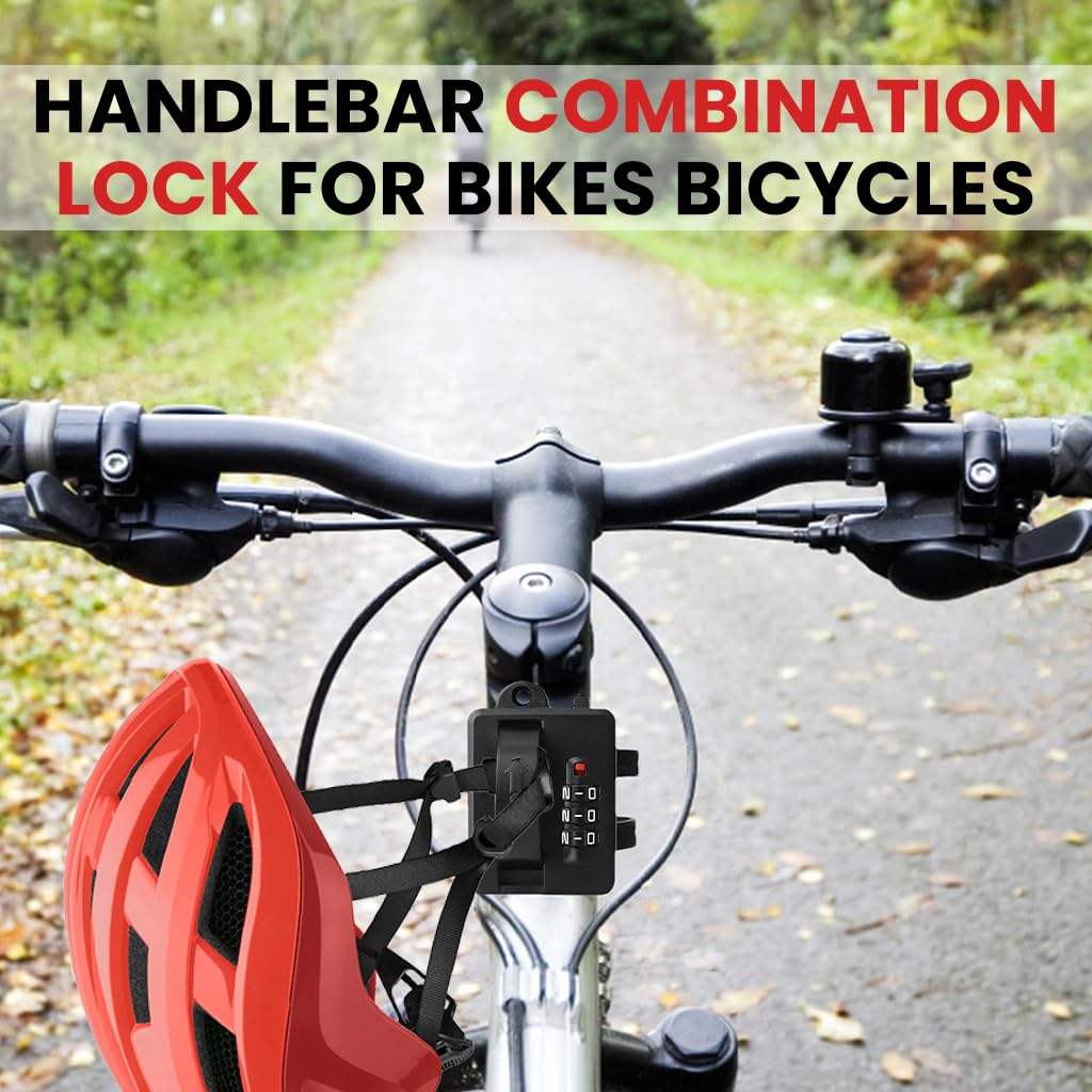 STHIRA Motorcycle Helmet Lock with 3 Digit Combination and Dual Mount Straps | Rugged PVC Design