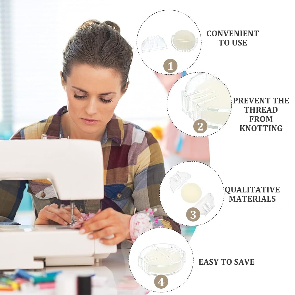 HASTHIP Thread Wax for Embroidery with Clear Case featuring 2×20g Natural Beeswax Discs