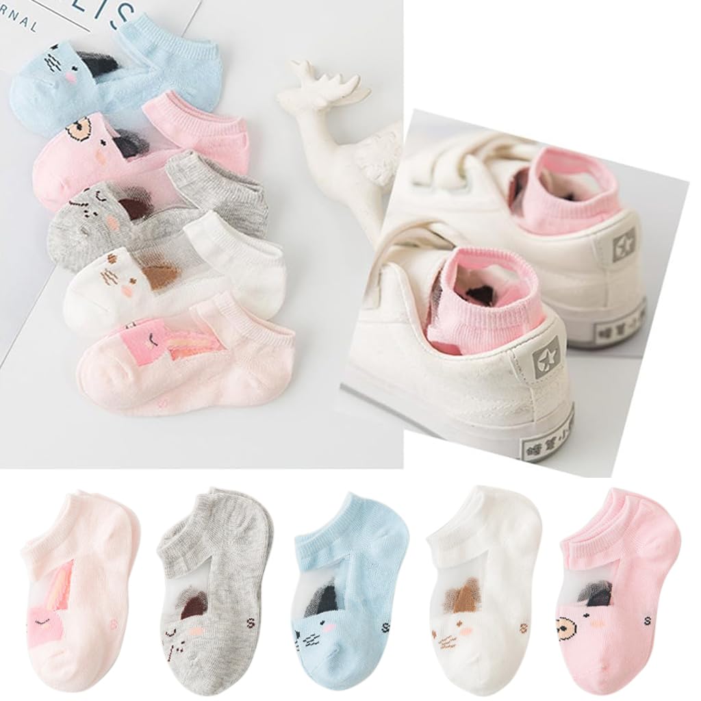 SNOWIE SOFT Baby Ankle Socks for Toddlers with Soft Elastic Band and 90% Cotton | 5 Pairs