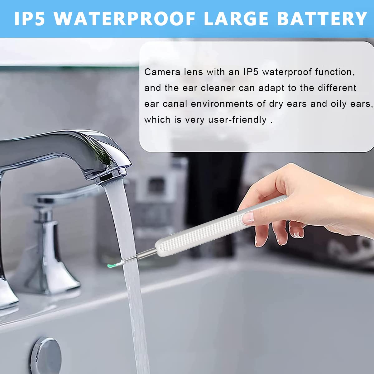 HANNEA Otoscope Ear Wax Remover Tool Kit with 5MP 1080P Camera and 6 Axis Gyroscope | WiFi Ear Cleaner for Kids and Adults