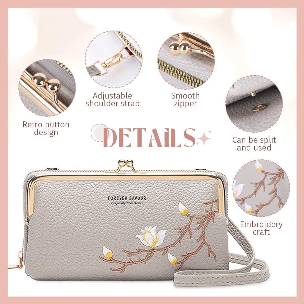 ZIBUYU Small Crossbody Cell Phone Purse for Women with Multi‑Compartment Organizer | Adjustable Strap for Travel and Daily Use