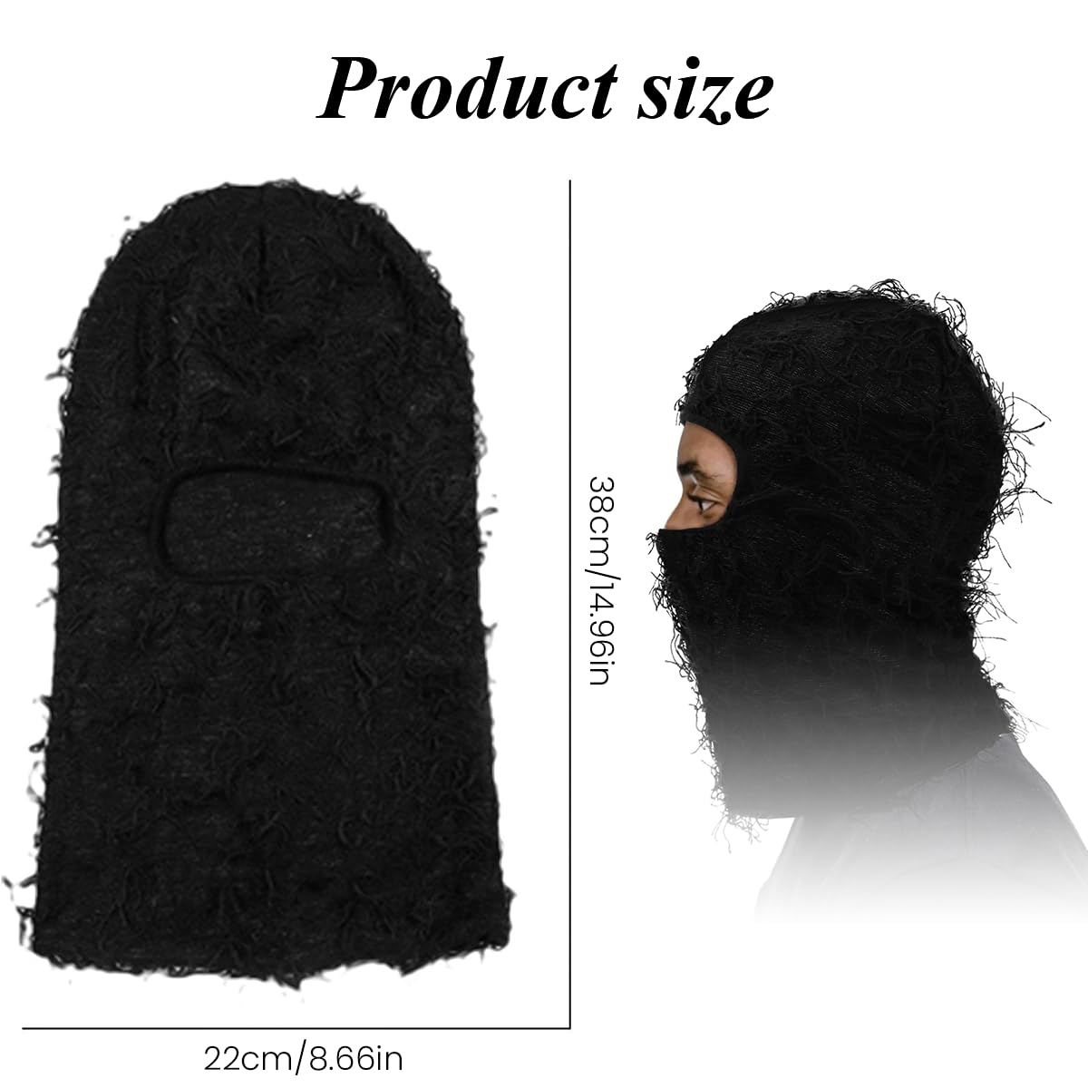Proberos Full Face Ski Mask for Men and Women with Knitted Acrylic Fabric | Thermal Windproof Balaclava for Skiing and Riding