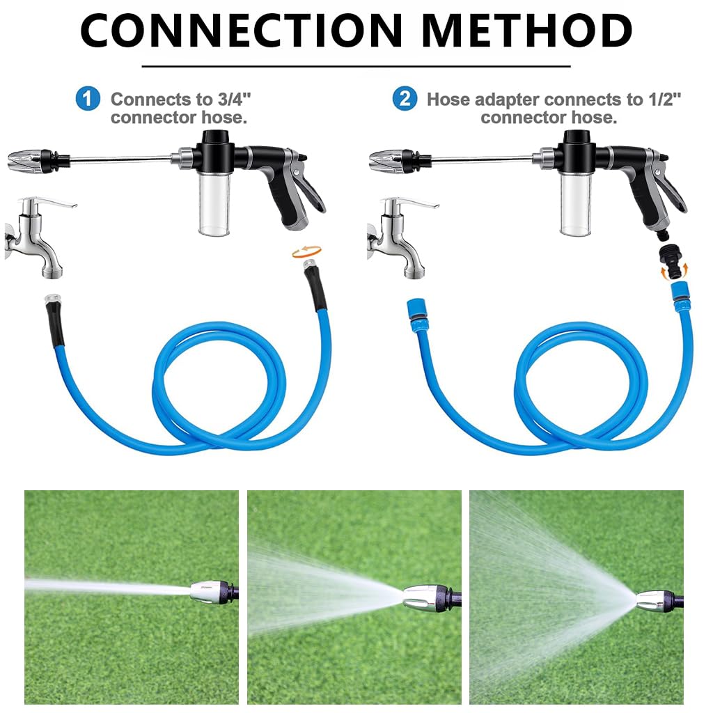 ASTHIP Pressure Water Gun for Car Washing with 3 Spray Modes and Built-in Foam Bottle | Adjustable Nozzle for Vehicle Cleaning and Garden Watering