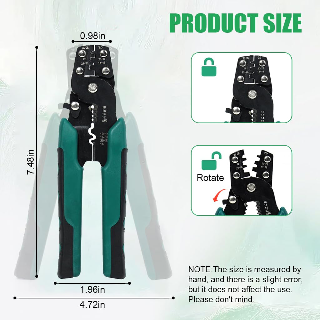 HASTHIP® 200Pcs Electrical Crimping Connectors with Wire Crimper Tool 4 Sizes Crimping Connectors Insulated Wire Terminals Crimp Terminals Universal 22-10 AWG Wire Crimper Tool  Electrical Connectors