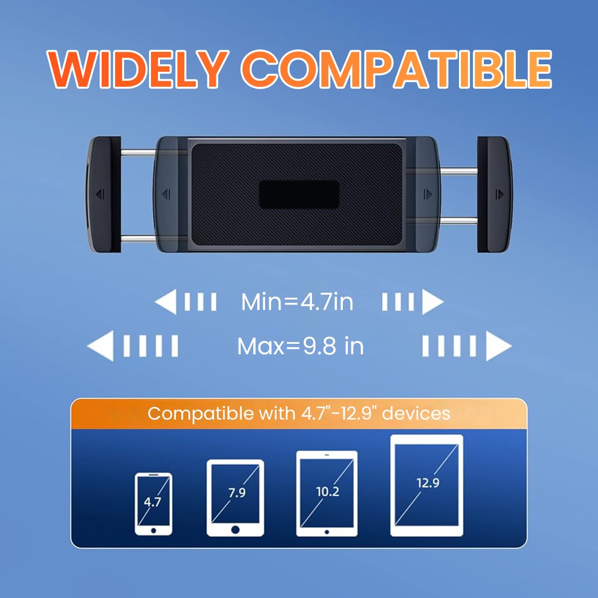 STHIRA Tablet Holder for Car featuring 360° Rotatable Mount fits 6–15 in Devices | ABS and Silicone Secure Vent Clamp