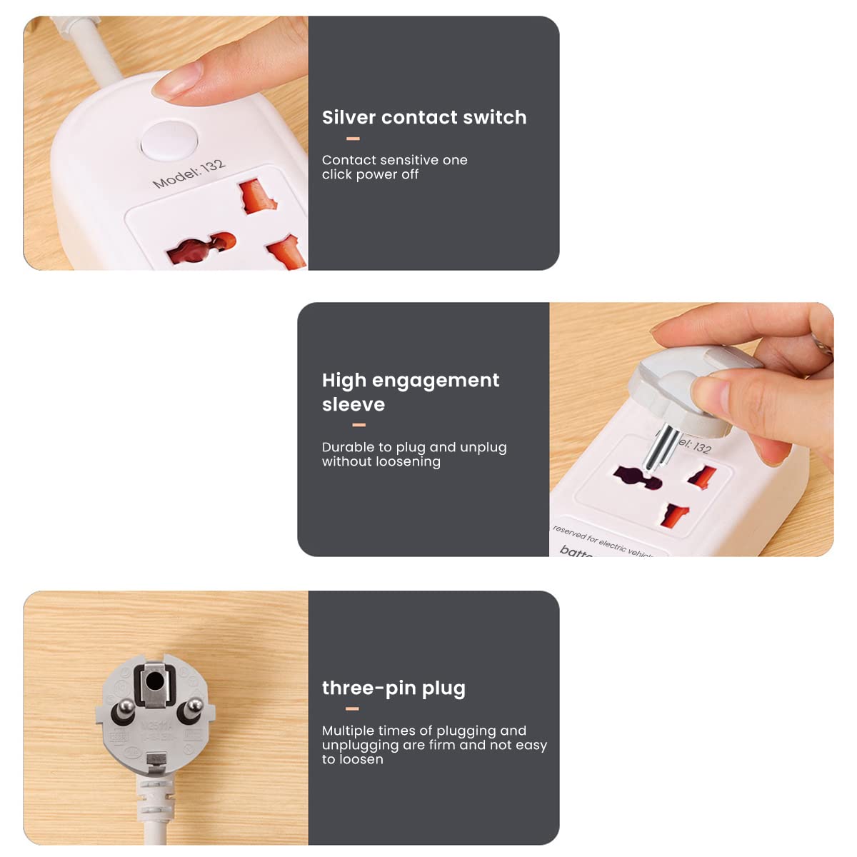 ZORBES Extension Board with 4.8m Cable for Electric Bikes and Scooters featuring Smart Auto Off | Surge Protected and Flame Retardant Design