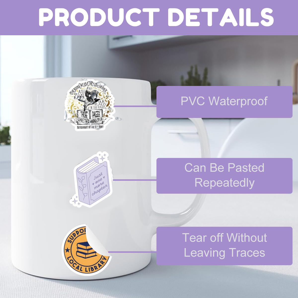 OFIFO Book Fragrance Stickers Set for Laptops and Notebooks with 60 Sheets | Holographic Waterproof Design