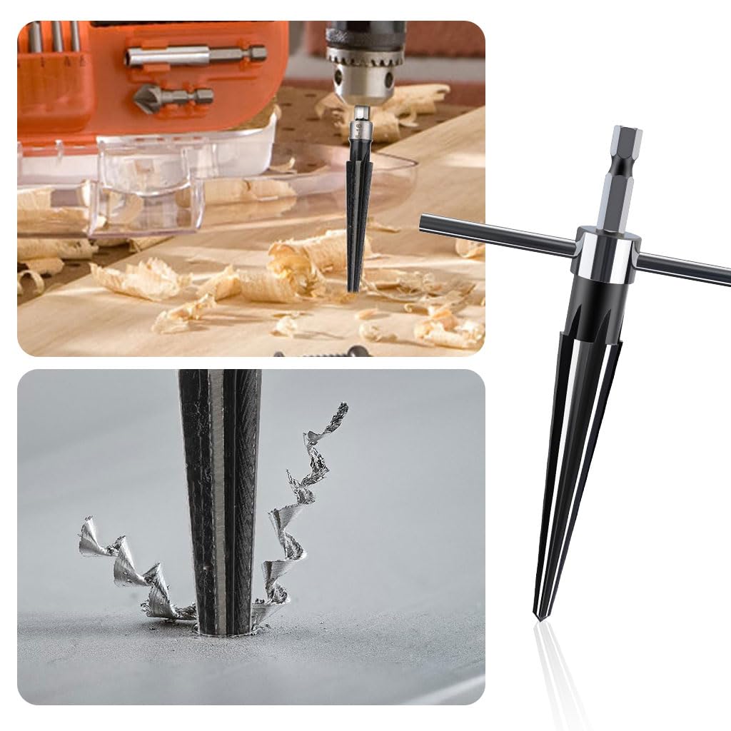 Serplex Hand Reamer Set for Wood Metal and Plastic with Detachable T Handle | 2Pcs 3–13mm Carbide Alloy