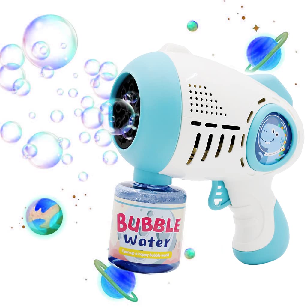 PATPAT® Bubble Gun for Kids Toys Bubble Machine with 1 Bottle Bubble Refill Solution, Bubble Maker Bubble Blower Toys for Bubble Blaster Party Supplies, Summer Outdoor Activity Party Favors - Blue