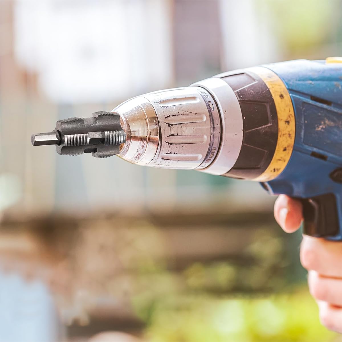 Serplex Electric Drill Pipe Threader Kit with 3 Dies 1/2 3/4 1 inch for Leak Proof PVC Connections | Universal NPT Fit