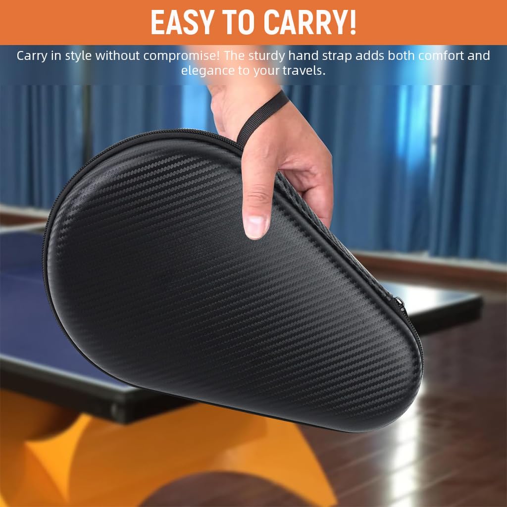 Proberos Table Tennis Paddle Bag for 2 Rackets & 2 Balls featuring EVA Hard Shell 28x18cm | Waterproof Zipper and 600D Polyester Construction