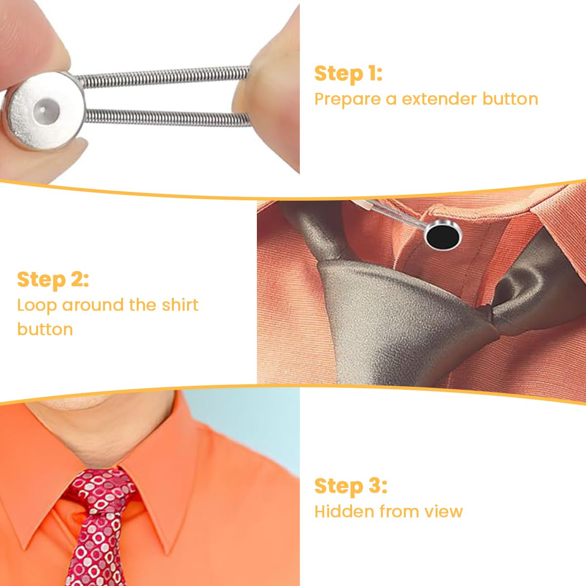 SANNIDHI Collar Extenders for Men Shirts featuring Elastic Neck Expansion 4Pcs Set | Dress Shirt Accessory