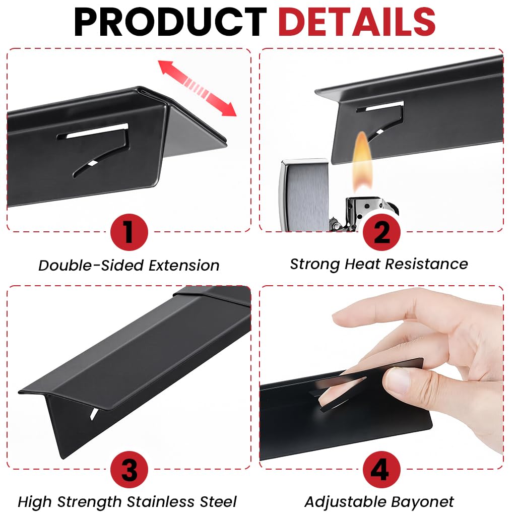 Supvox Telescopic Stove Top Gap Filler for Kitchen Counters featuring Adjustable 13.8–27.5 in Stainless Steel | Easy Clean Heat Resistant Barrier