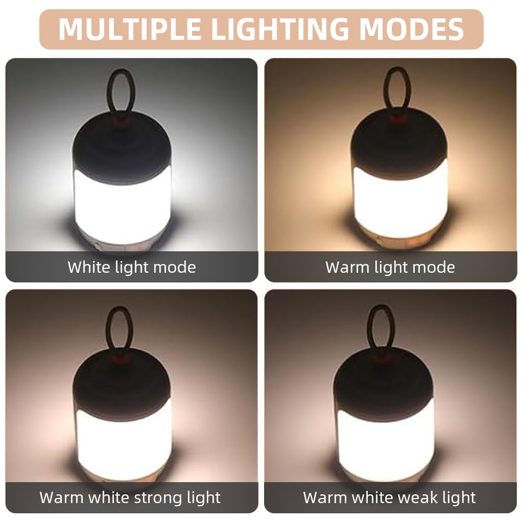 Proberos Camping Lamp with 4 Lighting Modes and Loop Handle | Compact 9.4x6.5x6.5 cm LED