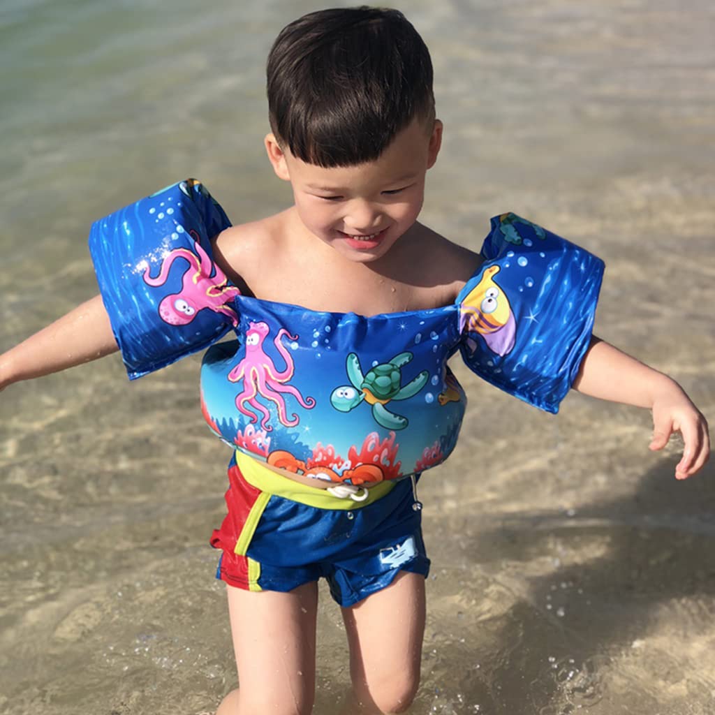 Proberos Swimming Jacket for Kids 30–55lbs with Quick Release Buckle and Soft Foam | Blue Toddler Swim Aid