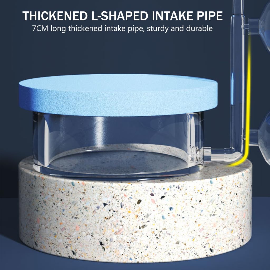 Qpets Air Stone for Aquarium with 8.5cm Alumina Disk and Dual Suction Cup | Adjustable Air Flow Valve