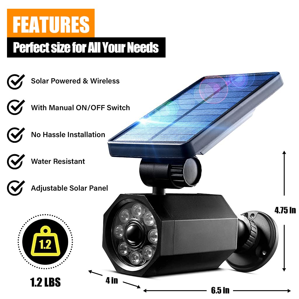 ELEPHANTBOAT Solar Light Outdoor for Garden Patio and Driveway with 1800mAh Battery featuring PIR Motion Sensor | IP65 Waterproof 800 Lumens