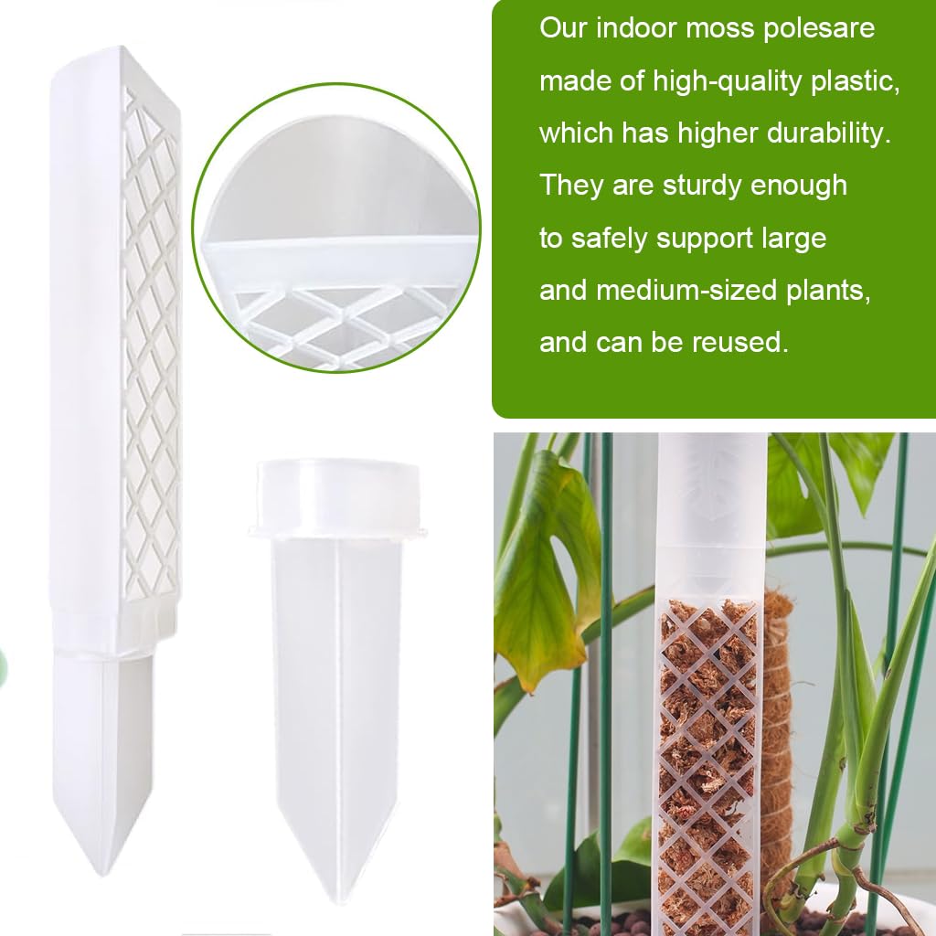 HASTHIP Self Watering Moss Pole Kit for Monstera and Pothos featuring 47.5 cm Stackable Design | Includes Adjustable Drip Irrigator