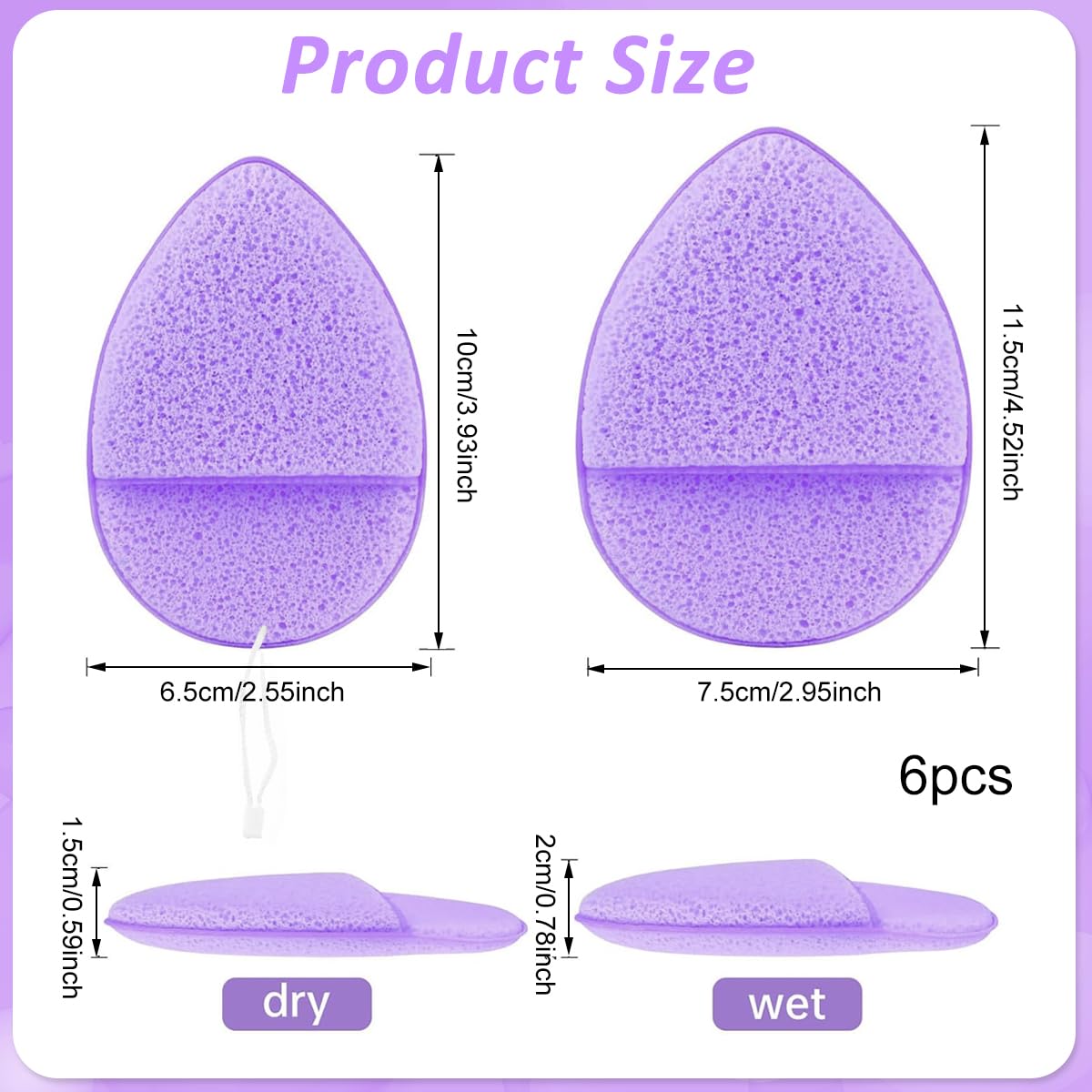 MAYCREATE Makeup Remover Pads Set for Face and Eyes with Soft Double Side Sponge | 4 PCS Reusable Cleansing Pads for Dry Oily or Sensitive Skin