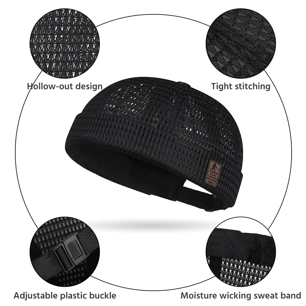 GUSTAVE Brimless Mesh Cap for Summer Streetwear with Adjustable Fit and Breathable Design