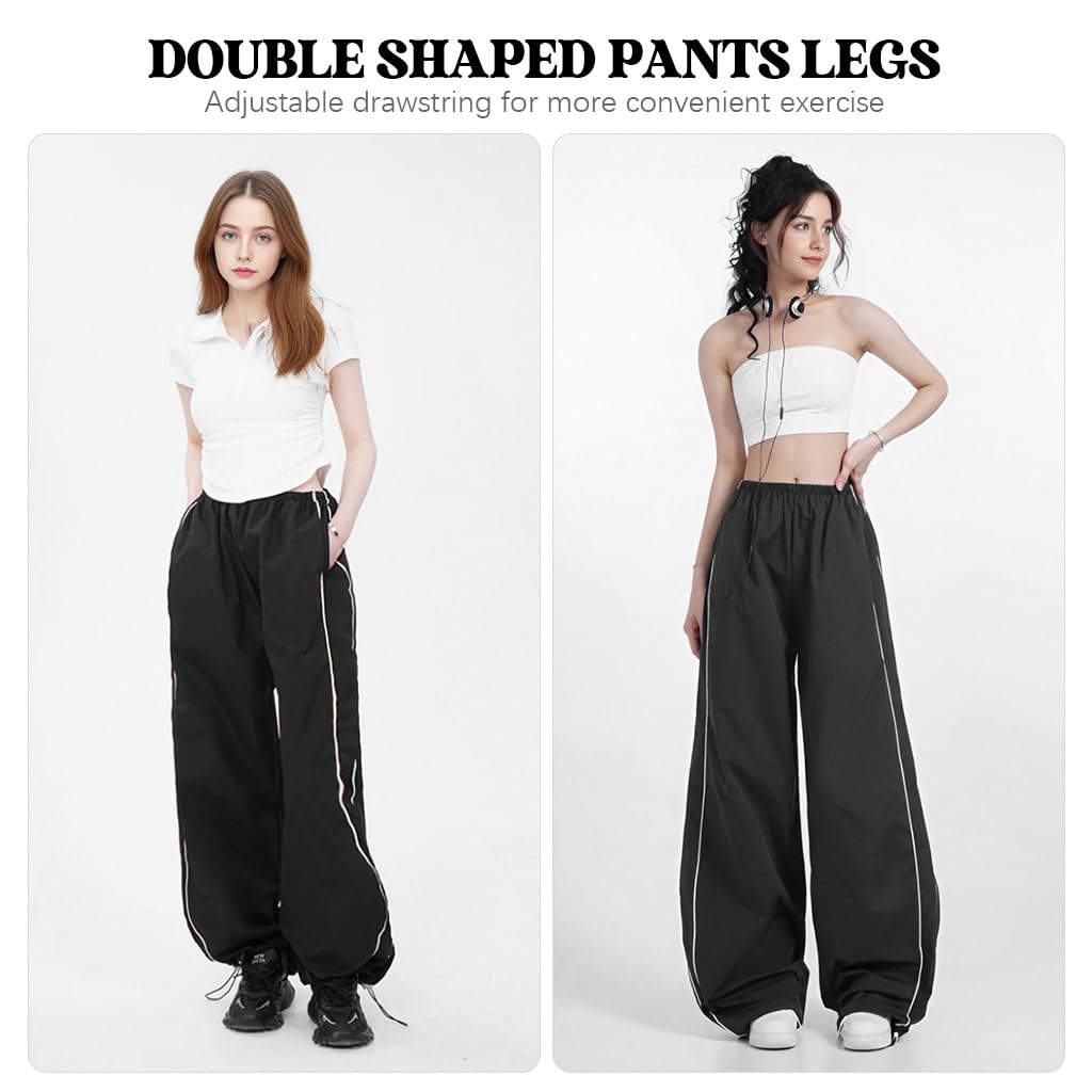 SANNIDHI Womens Wide Leg Sweatpants for Lounge and Workout featuring Quick Dry Polyester | Casual Baggy Joggers with Elastic Waistband and Pockets
