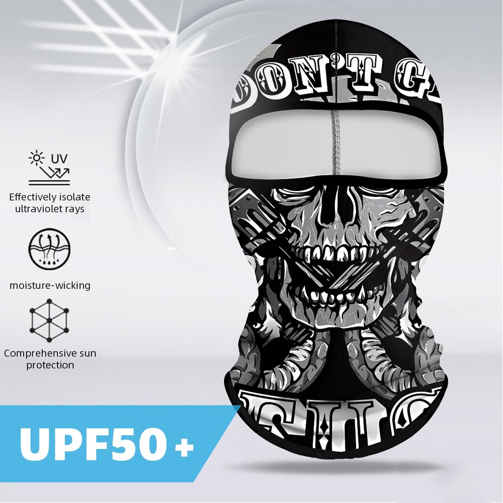 Optifit Balaclava for Riding and Outdoor Sports featuring Breathable Quick Dry Fabric | Skull Print Face Mask for Men and Women