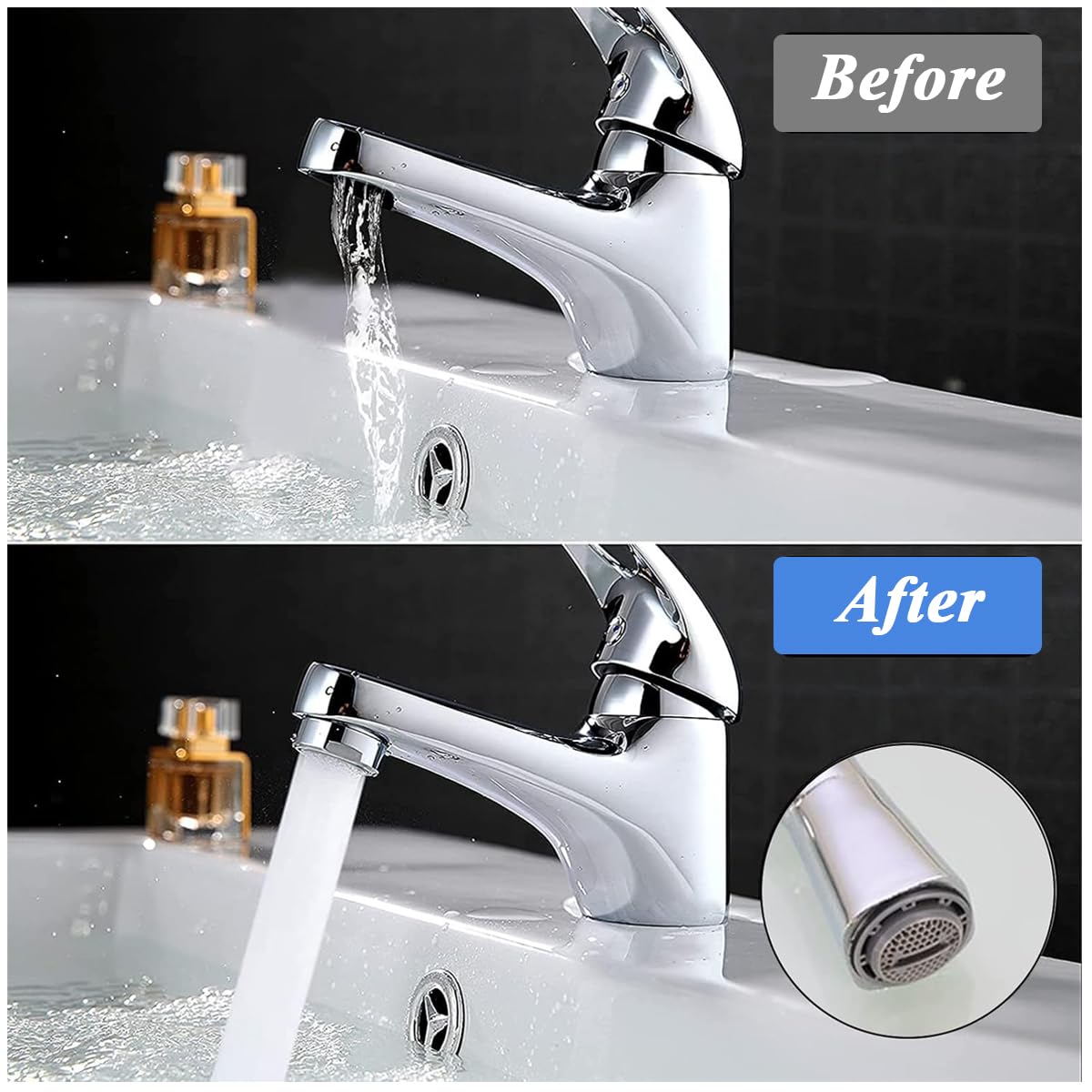 HASTHIP Cache Aerator Set for Sink Faucets with 12 pcs and 6 Removal Keys | ABS Material