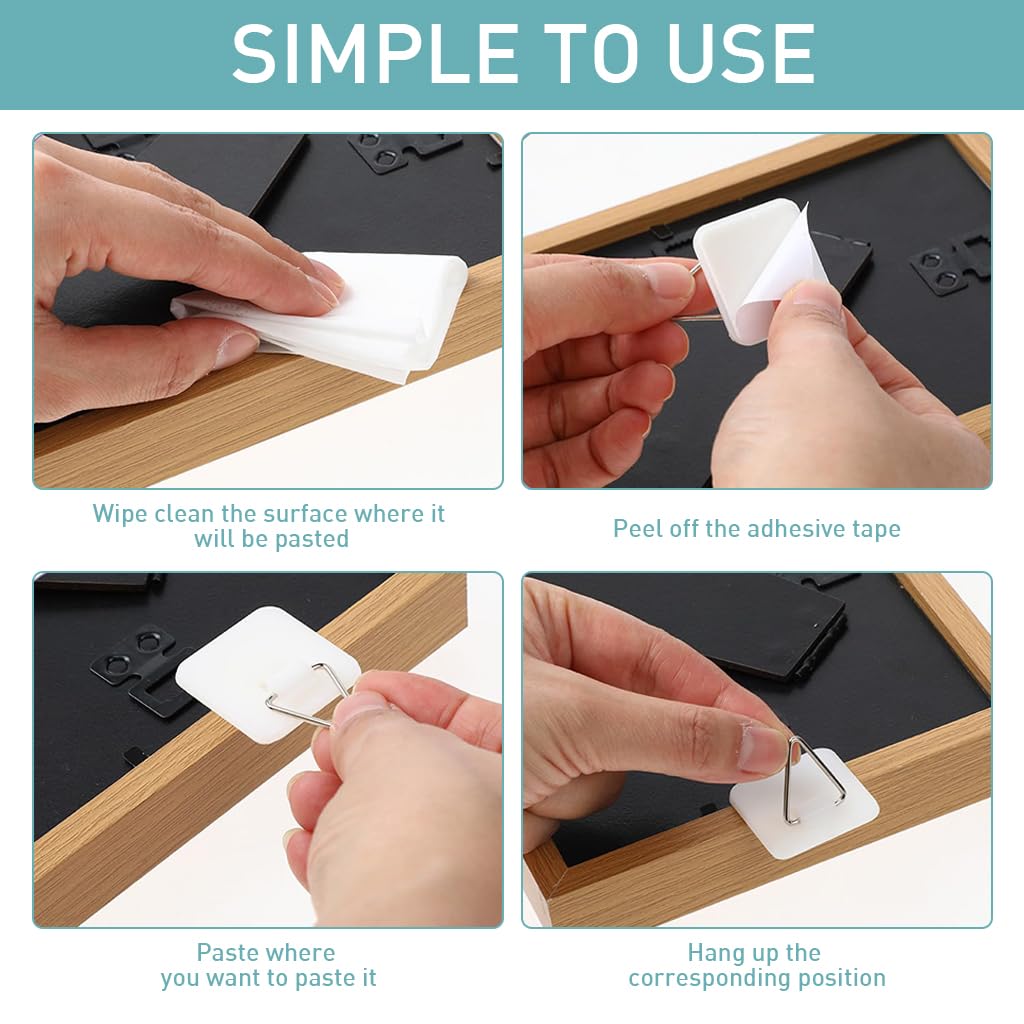 HASTHIP Metal Wall Hooks for Home Decor and Kitchen with 30 Pcs Strong Adhesive Acrylic Loops