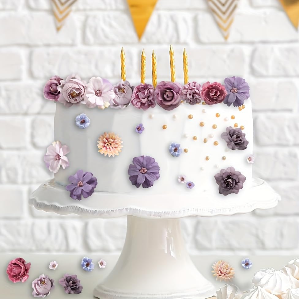 Supvox Artificial Flower Decorations for DIY Crafts featuring 18 Mixed Purple Pieces | Home Décor