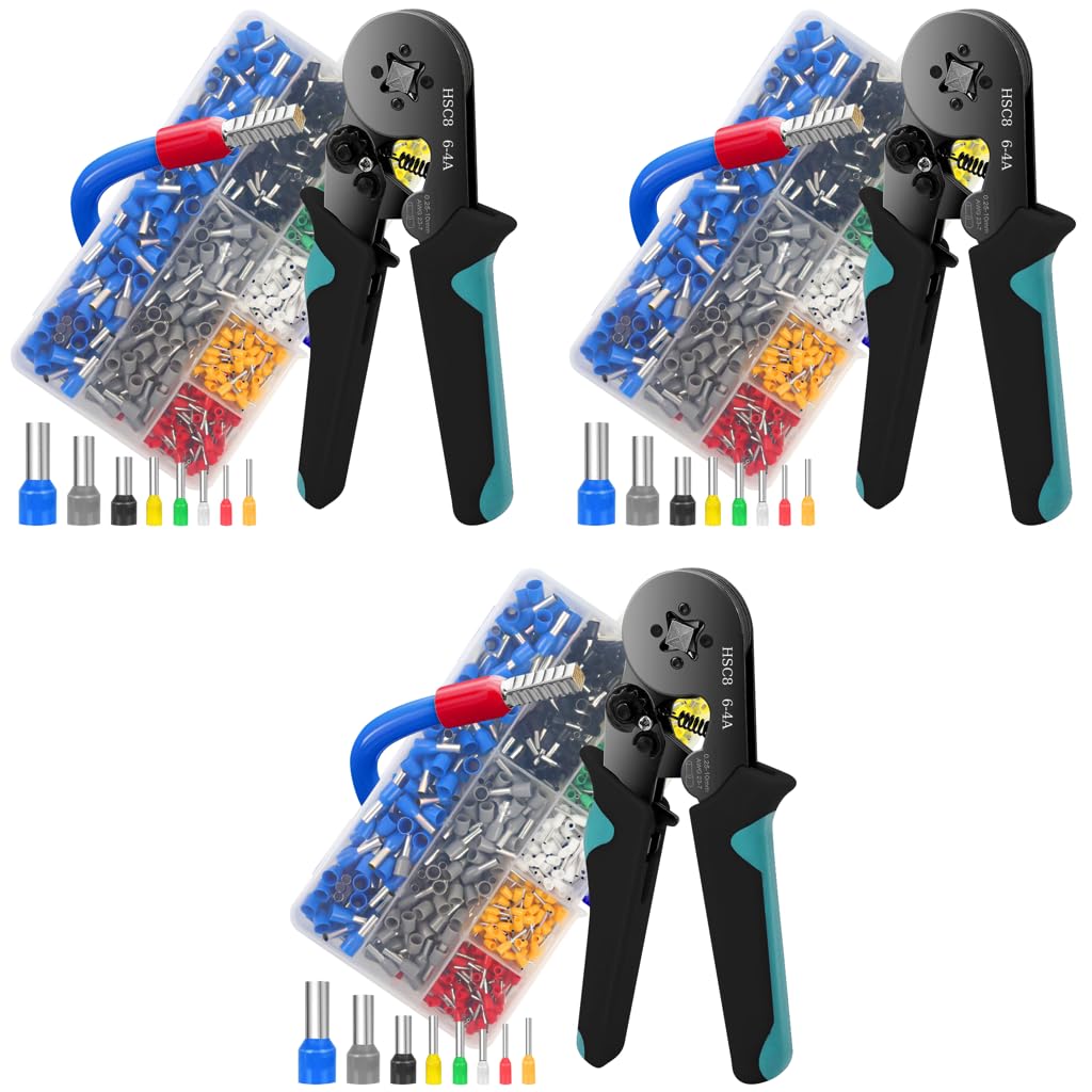 Serplex Wire Crimp Connectors Terminal Kit with Stripper Tool for AWG23-7 2400PCS