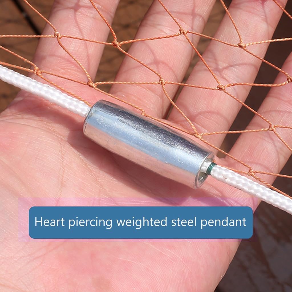 Proberos Fishing Cast Net for Freshwater and Saltwater with 49 ft Rope | Quick Sinking Mesh