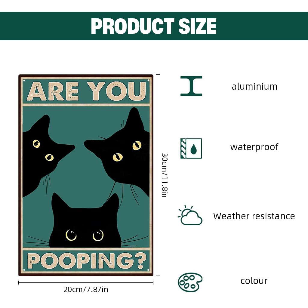 ZIBUYU Funny Black Cat Wall Art for Home Decor and Gift Lovers | Modern Cat Artwork