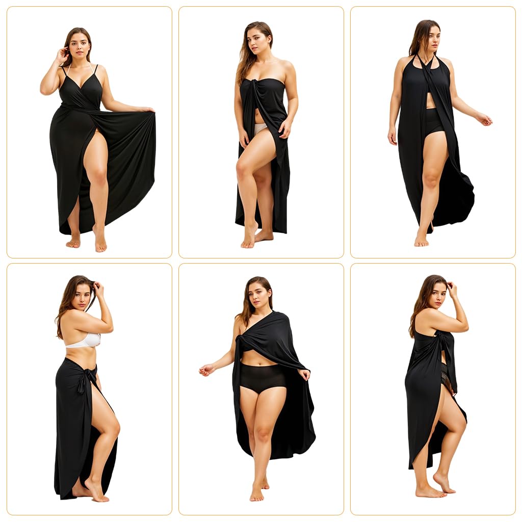 PALAY Beach Wear Dress for Women with Backless Design and Quick Dry Fabric | 2 PCS Black Set